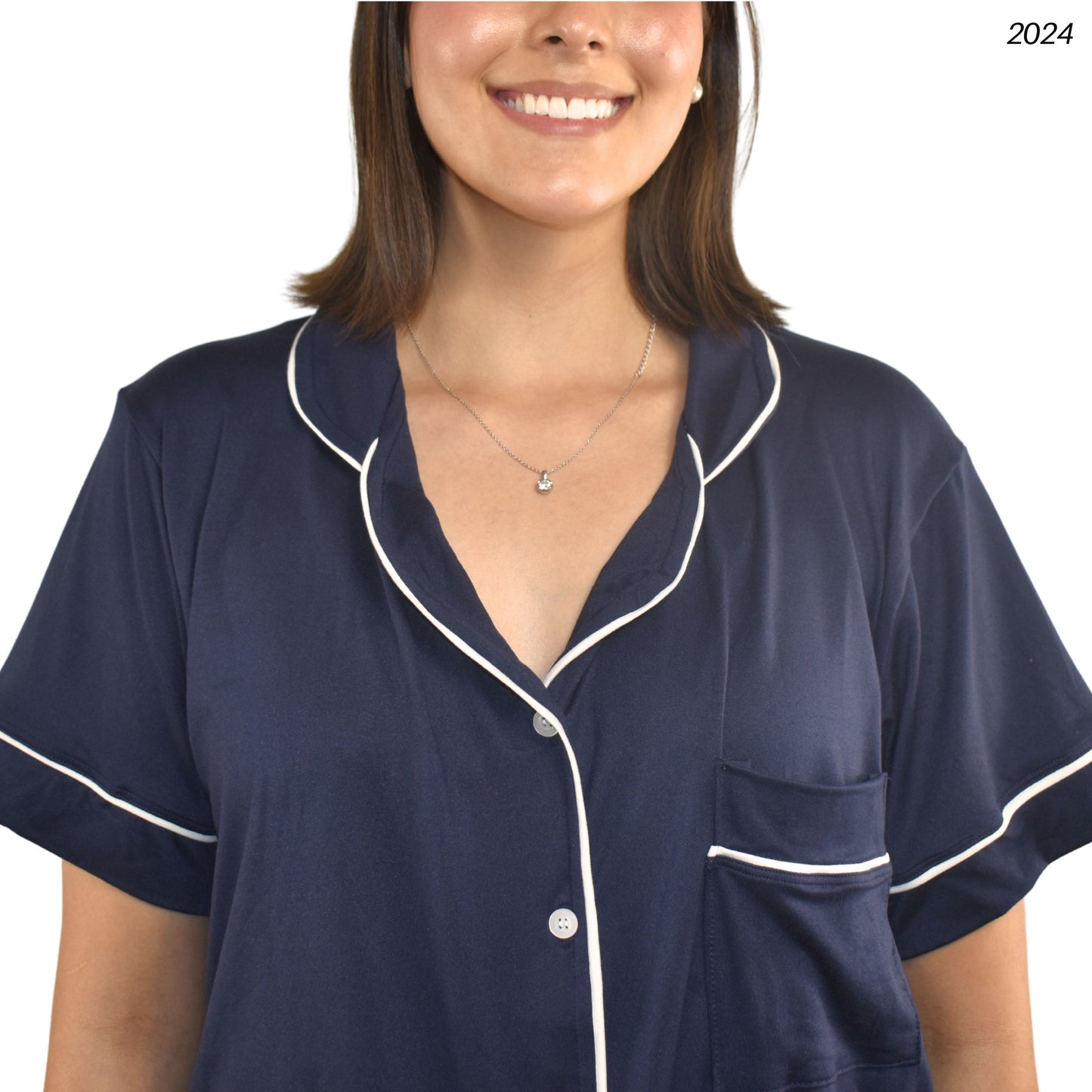 Pijama Azul Marino Pantalón Mujer